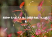 逆战CPU占用过高？先别急着换电脑，试试这几招