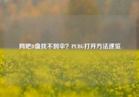 网吧D盘找不到伞？PUBG打开方法速览