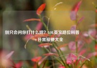 别只会问你打什么路？LOL英文路位科普📖+开黑接梗大全