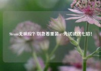 Steam无响应？别急着重装，先试试这七招！