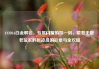 COD16白金解锁，专属闪耀的那一刻，藏着无数老玩家肝到凌晨的勋章与全攻略