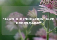 PUBG DMM日服+PUBGM日服深度体验，日系战场的独特对决与必看细节