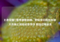 王者荣耀S7赛季梯度回顾，野区李白韩信称雄 大乔刚上线即成香饽饽 附段位等级表
