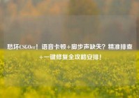 愁坏CSGOer！语音卡顿+脚步声缺失？精准排查+一键修复全攻略安排！