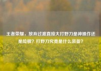 王者荣耀，放弃过渡直接大打野刀是神操作还是险棋？打野刀究竟是什么装备？