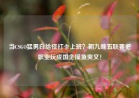 当CSGO猛男白给怪打卡上班？朝九晚五联赛把职业玩成国企摸鱼爽文！