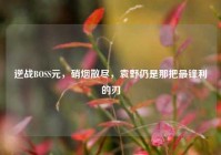 逆战BOSS元，硝烟散尽，袁野仍是那把最锋利的刃