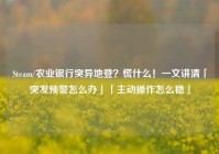 Steam/农业银行突异地登？慌什么！一文讲清「突发预警怎么办」「主动操作怎么稳」