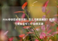 PUBG申诉后必看回复！怎么才算真解封？抓牢3个黄金信号+2个自救关键