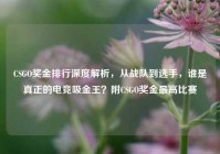 CSGO奖金排行深度解析，从战队到选手，谁是真正的电竞吸金王？附CSGO奖金最高比赛
