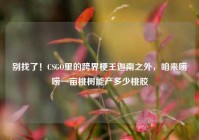 别找了！CSGO里的跨界梗王迦南之外，咱来唠唠一亩桃树能产多少桃胶