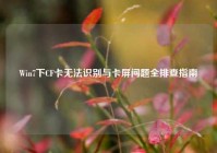 Win7下CF卡无法识别与卡屏问题全排查指南