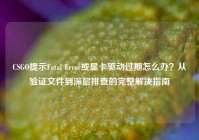 CSGO提示Fatal Error或显卡驱动过期怎么办？从验证文件到深层排查的完整解决指南