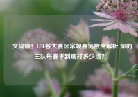 一文搞懂！LOL各大赛区常规赛场数全解析 你的主队每赛季到底打多少场？