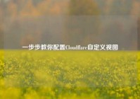 一步步教你配置Cloudflare自定义视图