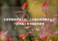 王者荣耀别死磕大招！上分核心细节藏这儿——这才是王者小技能的意思