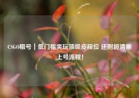 CSGO租号｜低门槛爽玩顶级皮段位 还附超清晰上号流程！
