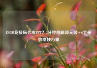 CSGO竞技局卡成PPT？3分钟揪骤降元凶+6个长效稳帧方案