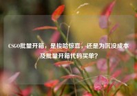 CSGO批量开箱，是梭哈惊喜，还是为沉没成本及批量开箱代码买单？