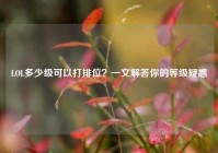 LOL多少级可以打排位？一文解答你的等级疑惑