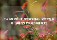 王者荣耀电信用户跨省直接掉星？实测登号避坑、加速器关联及更多实用办法！