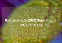 玩PUBG/PUBG MOBILE别踩无效域名w.0pubg.com！官方入口一文汇总