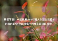 开黑不愁！一篇找遍CSGO中国人队友全攻略（附国内职业/民间常见平台及主流强队科普）