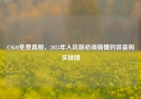 CSGO免费真相，2025年入坑前必须搞懂的装备购买谜团