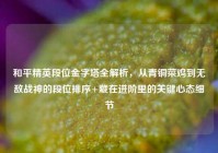 和平精英段位金字塔全解析，从青铜菜鸡到无敌战神的段位排序+藏在进阶里的关键心态细节