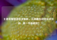 王者荣耀瑶语音全解析，从神鹿台词到实战互动，哪一句最戳你？