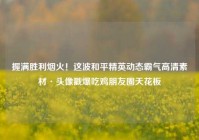 握满胜利烟火！这波和平精英动态霸气高清素材·头像戳爆吃鸡朋友圈天花板