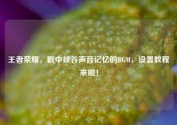 王者荣耀，戳中峡谷声音记忆的BGM，设置教程来啦！