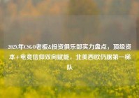 202X年CSGO老板&投资俱乐部实力盘点，顶级资本+电竞信仰双向赋能，北美西欧仍踞第一梯队