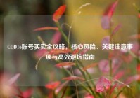 COD16账号买卖全攻略，核心风险、关键注意事项与高效避坑指南