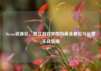 Steam资源位，独立游戏突围的黄金展位与运营实战指南