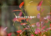 常平LOL上什么高中？
