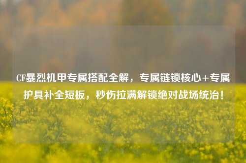 CF暴烈机甲专属搭配全解，专属链锁核心+专属护具补全短板，秒伤拉满解锁绝对战场统治！