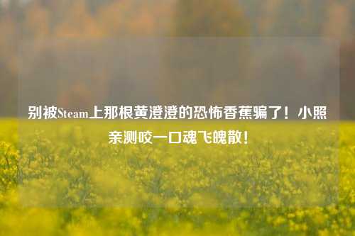 别被Steam上那根黄澄澄的恐怖香蕉骗了！小照亲测咬一口魂飞魄散！
