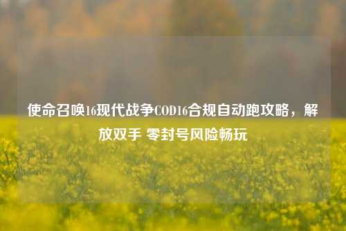 使命召唤16现代战争COD16合规自动跑攻略，解放双手 零封号风险畅玩