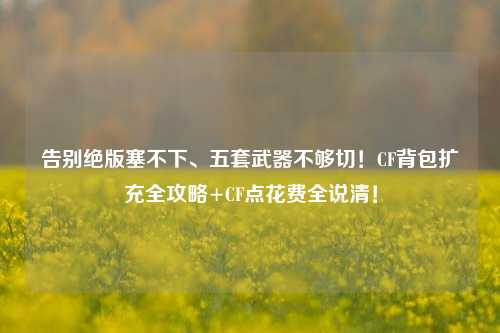 告别绝版塞不下、五套武器不够切！CF背包扩充全攻略+CF点花费全说清！