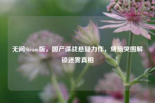 无间Steam版，国产谍战悬疑力作，烧脑突围解锁迷雾真相