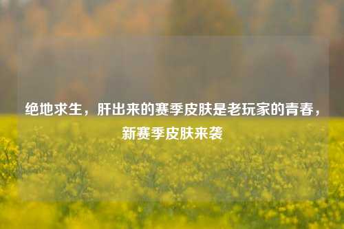 绝地求生，肝出来的赛季皮肤是老玩家的青春，新赛季皮肤来袭