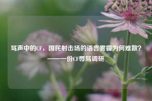 骂声中的CF,国民射击场的语言雾霾为何难散?——一份CF辱骂调研