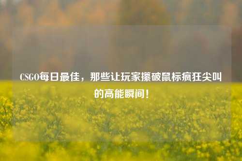 CSGO每日最佳,那些让玩家攥破鼠标疯狂尖叫的高能瞬间!