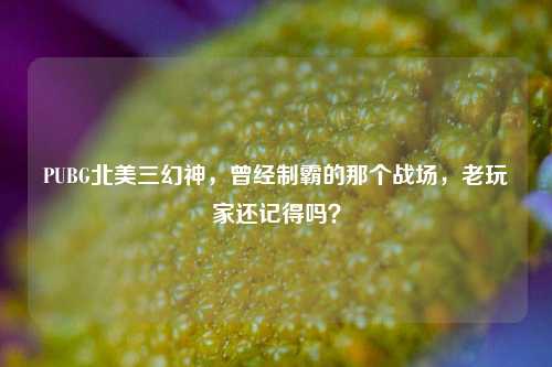 PUBG北美三幻神，曾经制霸的那个战场，老玩家还记得吗？