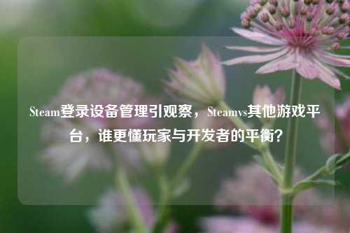 Steam登录设备管理引观察,Steamvs其他游戏平台,谁更懂玩家与开发者的平衡?