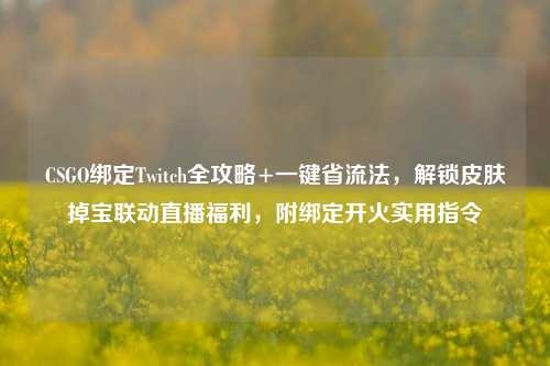 CSGO绑定Twitch全攻略+一键省流法,解锁皮肤掉宝联动直播福利,附绑定开火实用指令
