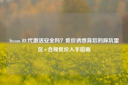 Steam RU代激活安全吗?低价诱惑背后的踩坑雷区+合规低价入手指南