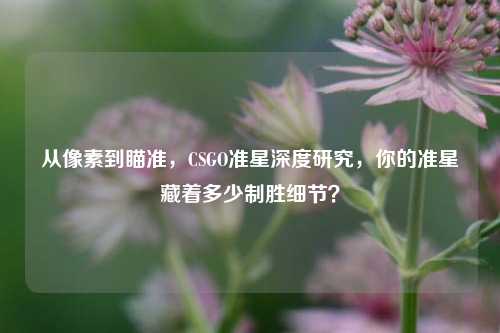 从像素到瞄准,CSGO准星深度研究,你的准星藏着多少制胜细节?