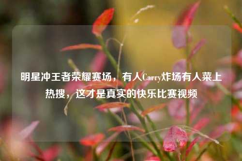 明星冲王者荣耀赛场，有人Carry炸场有人菜上热搜，这才是真实的快乐比赛视频
